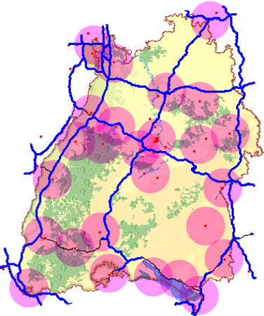 Landkarte Baden-Württemberg